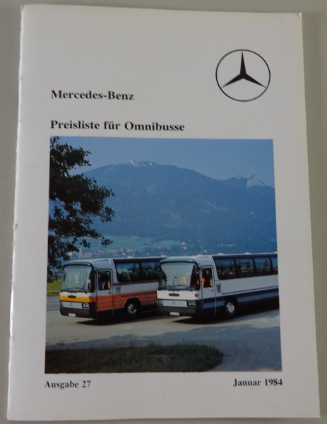 Preisliste Mercedes-Benz Omnibus Ausgabe Nr.: 27 Stand 01/1984