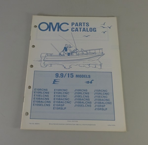 Teilekatalog OMC Johnson / Evinrude 9.9 / 15 PS Models Stand 1982