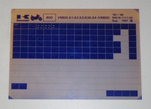 Microfich Ersatzteilkatalog Kawasaki VN 800 A1 - A4 Model 1995-98 Stand 08/97