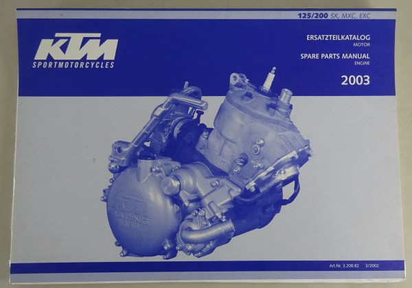 Teilekatalog Motor KTM 125 / 200 SX, MXC, EXC Modelljahr 2003