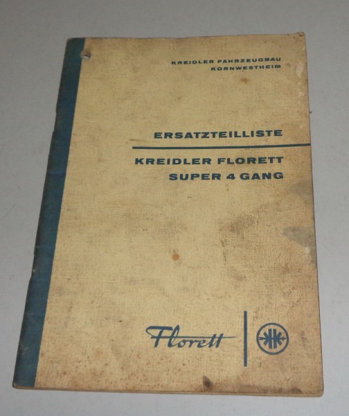 Teilekatalog / Ersatzteilliste Kreidler Florett Super 4 Gang