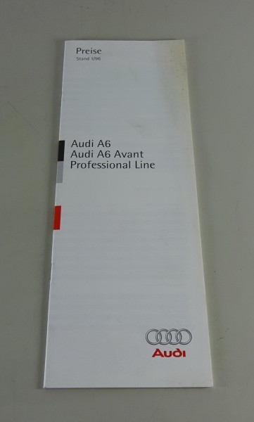 Preisliste Audi A6 C4 + Avant Stand 01/1996
