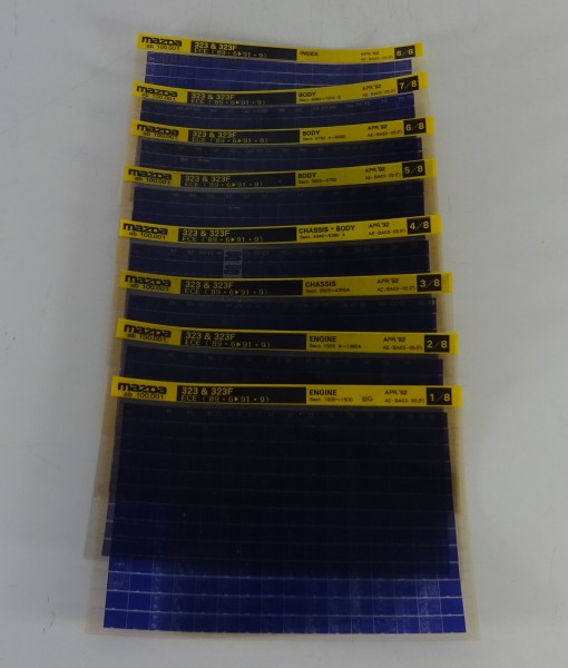 Ersatzteilkatalog auf Microfich Mazda 323 & 323 F Typ BG Stand 04/1992