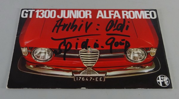 Prospekt / Faltprospekt Alfa Romeo GT 1300 Junior 1966 - 1968