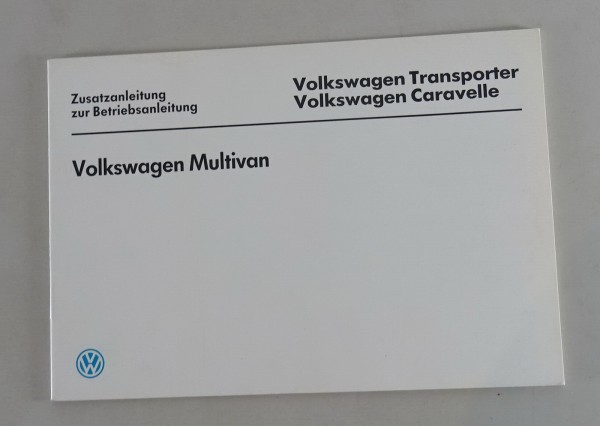 Zusatz - Betriebsanleitung VW T3 Multivan Ausstattung von 04/1986