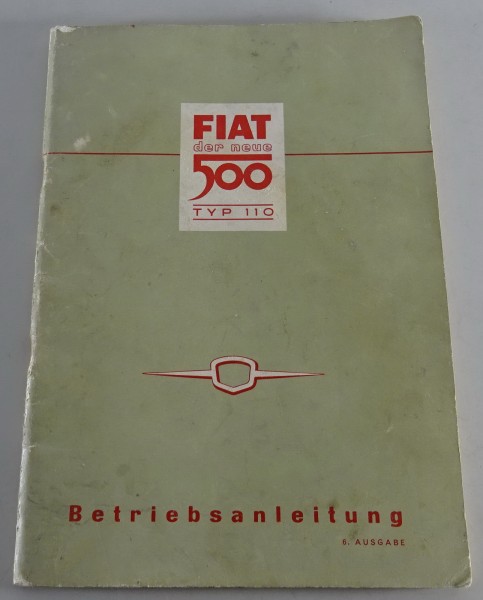 Betriebsanleitung / Handbuch Fiat 500 Nuova Typ 110 Stand 09/1959