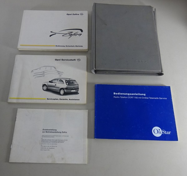 Bordmappe + Betriebsanleitung / Handbuch Opel Zafira A Stand 01/2000