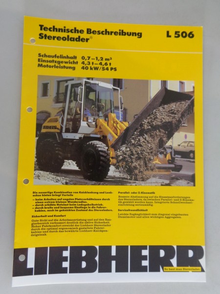 Datenblatt / Technische Beschreibung Liebherr Stereolader L 508 Stand 02/1995