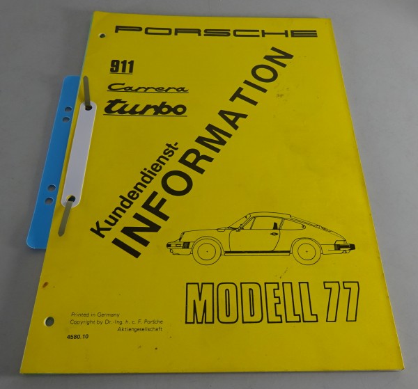 Werkstatthandbuch / Kundendienst-Info Porsche 911 / Carrera / 930 Turbo Mj. 1977