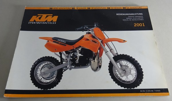 Betriebsanleitung KTM 50 Mini Adventure / 50 SX Junior / etc. Stand 2001