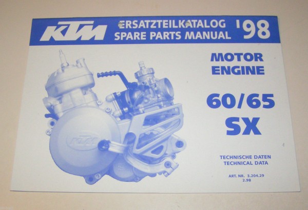 Teilekatalog Motor KTM 60 SX / 65 SX - Modelljahr 1998!