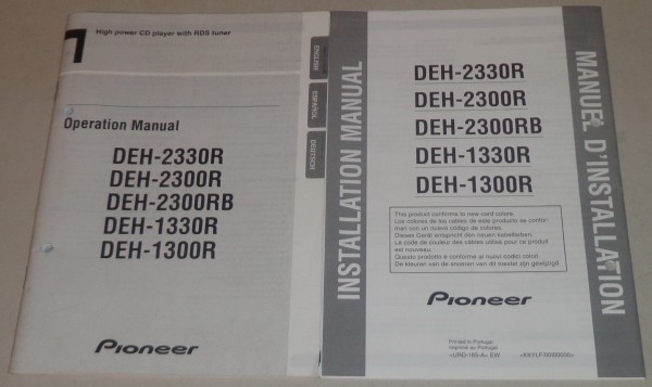 Betriebsanleitung Pioneer Autoradio DEH-2330R/ 2300R/ 2300RB/ 1330R/ 1300R, 2000