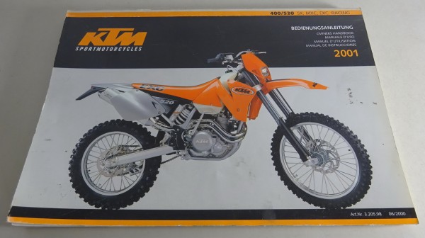 Betriebsanleitung / Handbuch KTM 400 / 520 SX, MXC, EXC Racing Stand 2001