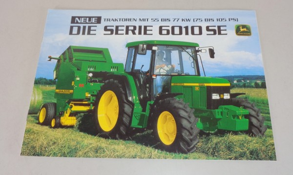 Prospekt / Broschüre John Deere Traktoren Serie 6010 SE mit 55-77 kW v. 08/1998