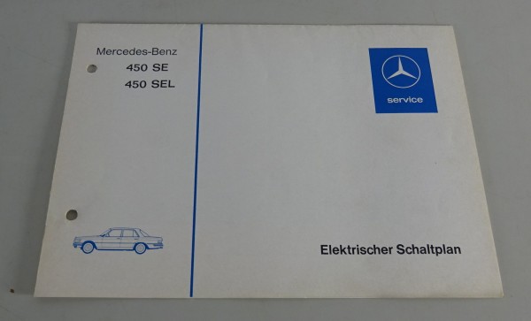 Elektrischer Schaltplan Mercedes W116 450 SE / SEL Einspritzer von 02/1974