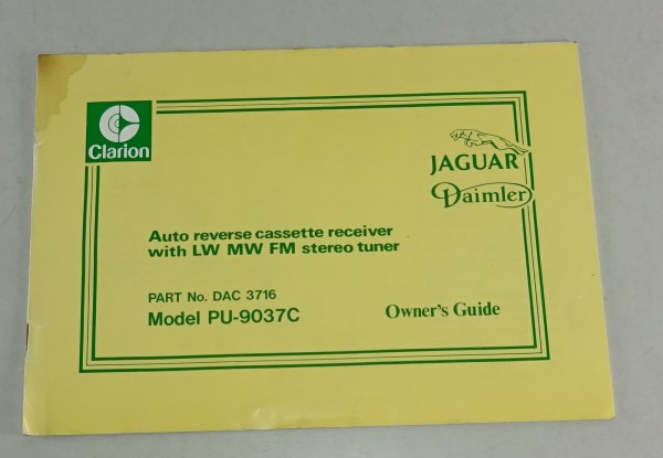 Betriebsanleitung / Owners Manual Jaguar Autoradio PU 9037C