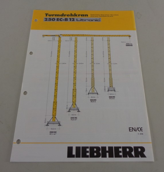 Datenblatt Liebherr Turmdrehkran 250 EC-B 12 Litronic von 04/2006