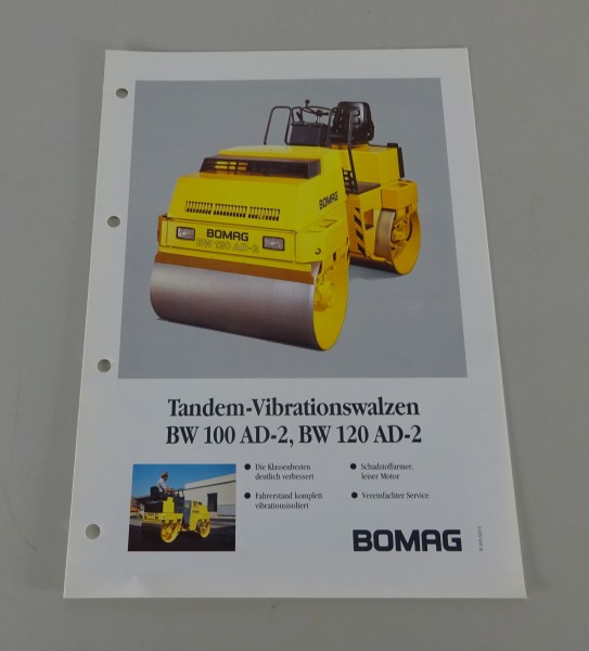 Prospekt Bomag Tandem-Vibrationswalzen BW 100 AD-2 / 120 AD-2 Stand 04/1993