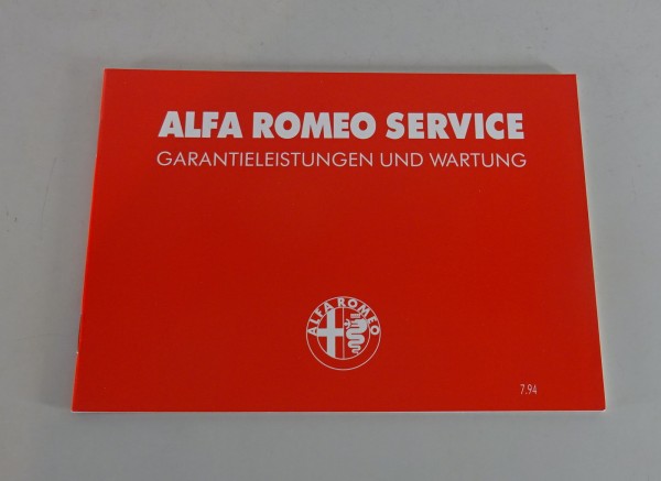 Scheckheft Alfa Romeo 145 / 146 / 155 / 164 / GTV + Spider 916 blanko von 07/94