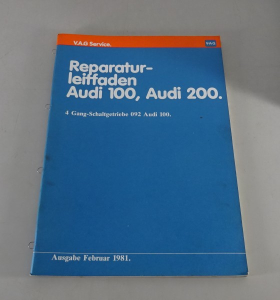 Werkstatthandbuch Audi 100 / 200 C2 Typ 43 4 Gang Schaltgetriebe 092 von 02/1981