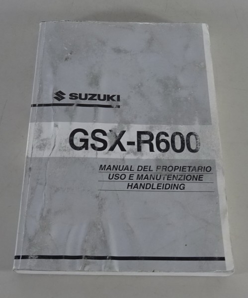 Manual Del Propietario Uso E Manutenzione Handleiding Suzuki GSX-R600 06/2001