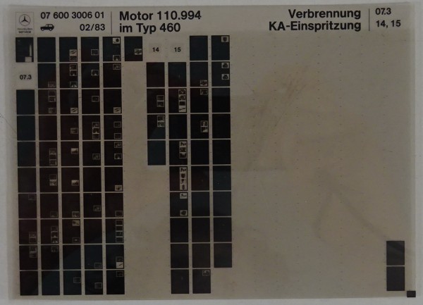 Microfich Werkstatthandbuch Mercedes-Benz 280 GE G-Modell W460 Motor M 110.994