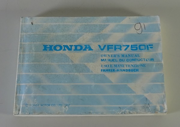 Betriebsanleitung / Handbuch Honda VFR 750 F Stand 1987