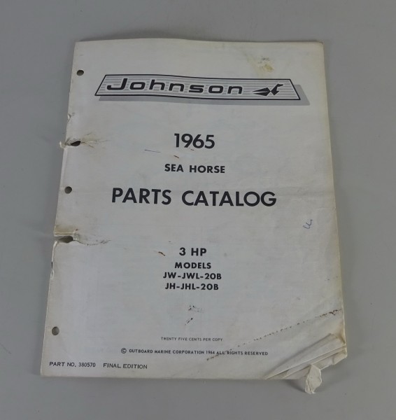 Teilekatalog OMC Johnson Outboards 3 PS Models von 1964
