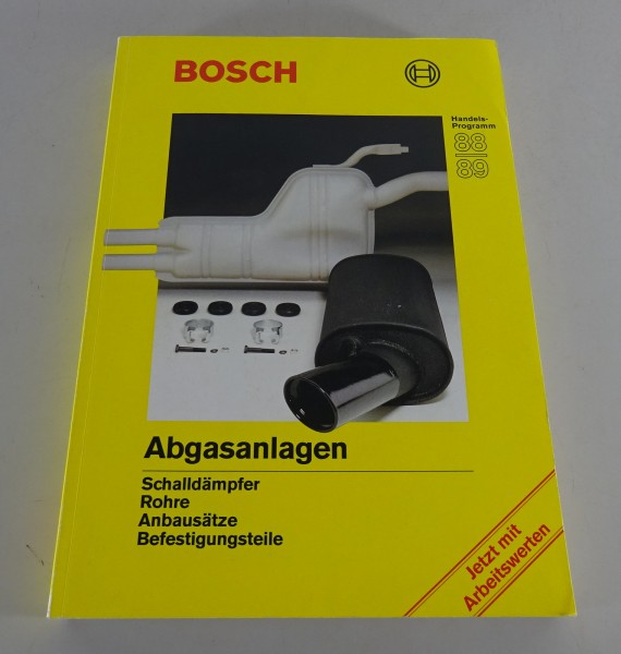 Handelskatalog Bosch Abgasanlagen für PKWs Stand 1988/89