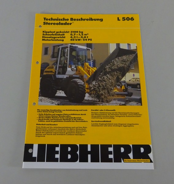 Prospekt / Broschüre Liebherr Radlader L 506 Technische Daten Stand 08/1998