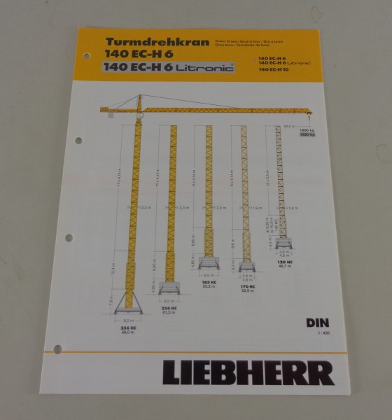 Datenblatt Liebherr Turmdrehkran 140 EC-H 6 / 140 EC-H 6 Litronic von 03/2004