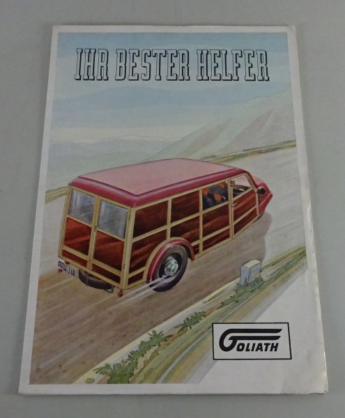 Faltprospekt / Broschüre Goliath GD 750 Dreirad - Lieferwagen v. 1951