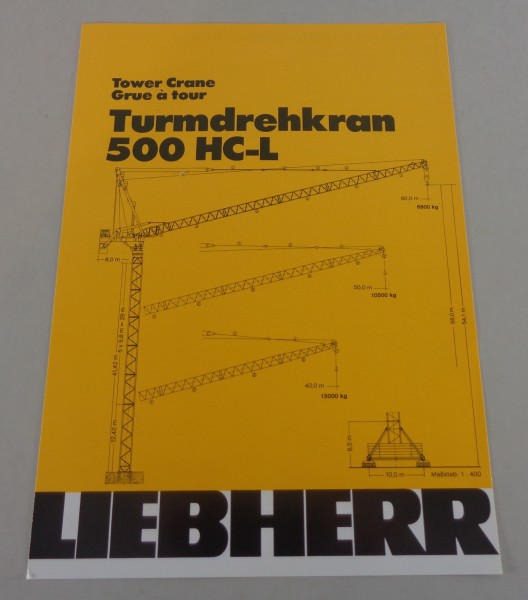 Datenblatt / Technische Beschreibung Liebherr Turmdrehkran 500 HC-L von 02/1986