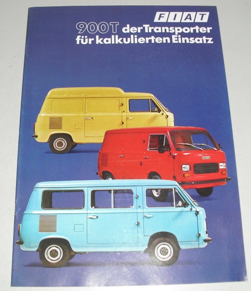 Prospekt / Brochure Fiat 900 T Transporter / Bus von 1977