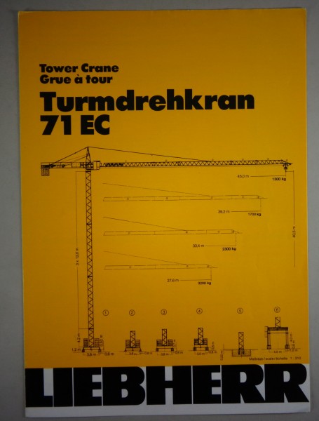 Datenblatt / Data sheet Liebherr „Turmdrehkran 71 EC" Stand 02/1986