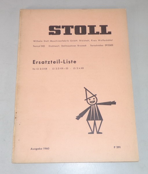 Teilekatalog Stoll Landpfleger diverse Modelle Stand 1960