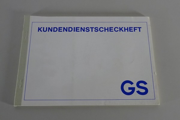 Scheckheft / Serviceplan / Wartungsheft blanko Citroen GS Modelljahr 1972 / 1973