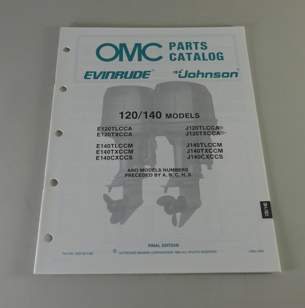 Teilekatalog Johnson Evinrude Außenborder/Outboards 120 / 140 Models von 5/1988