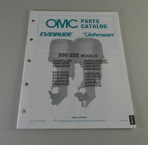 Teilekatalog Johnson Evinrude Outboards 200 / 225 Models Stand 5/1988