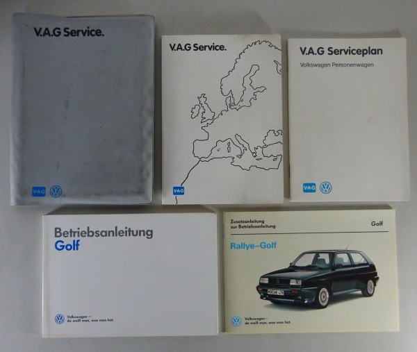 Bordmappe + Betriebsanleitung VW Golf II/2 Rallye Golf 160 PS Stand 04/1989