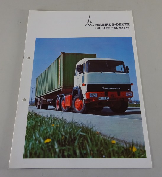 Prospekt Magirus-Deutz LKW 310 D 22 FSL 6x2x4 Frontlenker-Zugmaschine von 8/1974