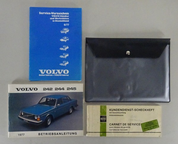 Bordmappe + Betriebsanleitung Volvo 242 / 244 / 245 Modelljahr 1977 von 08/1976