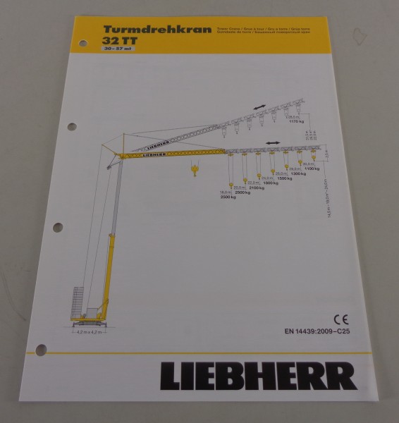 Datenblatt / Technische Beschreibung Liebherr Turmdrehkran 32 TT von 01/2010