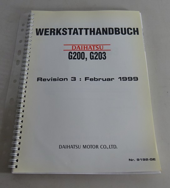 Werkstatthandbuch Daihatsu Charade G200 & G203 Stand 02/1999