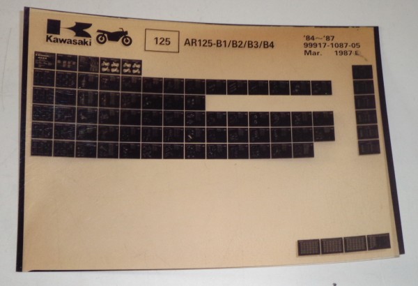 Microfich Ersatzteilkatalog Kawasaki AR125 B1/B2/B3/B4 Model 1984-87 Stand 03/87