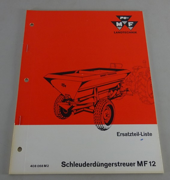 Teilekatalog Massey-Ferguson Schleuderdüngerstreuer MF 12 Stand 02/1966