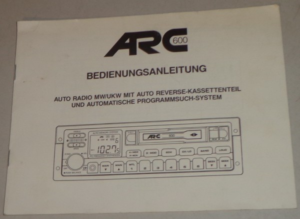 Betriebsanleitung ARC Autoradio ARC 600