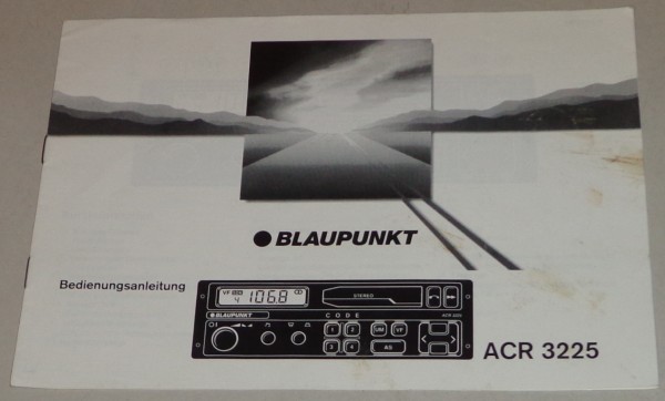 Betriebsanleitung Blaupunkt Autoradio Stereo ACR 3225 Stand 01/1992