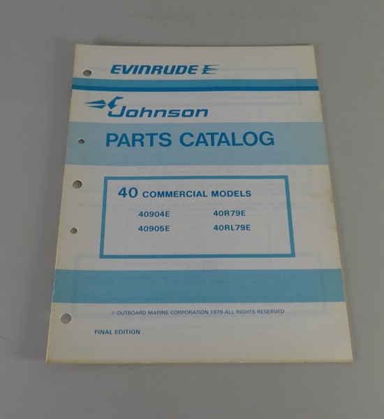 Teilekatalog OMC Evinrude Johnson Outboards 40 PS Comm Models von 1979