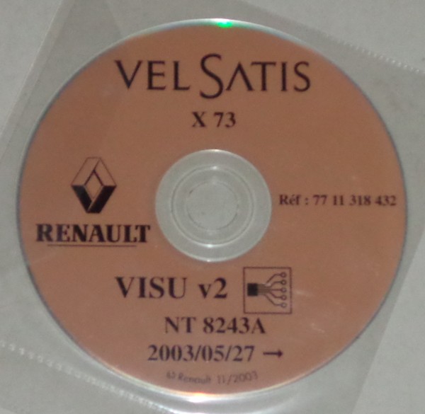 Werkstatthandbuch Elektrik / Schaltpläne auf DVD Renault Vel Satis X73 - 05/2003